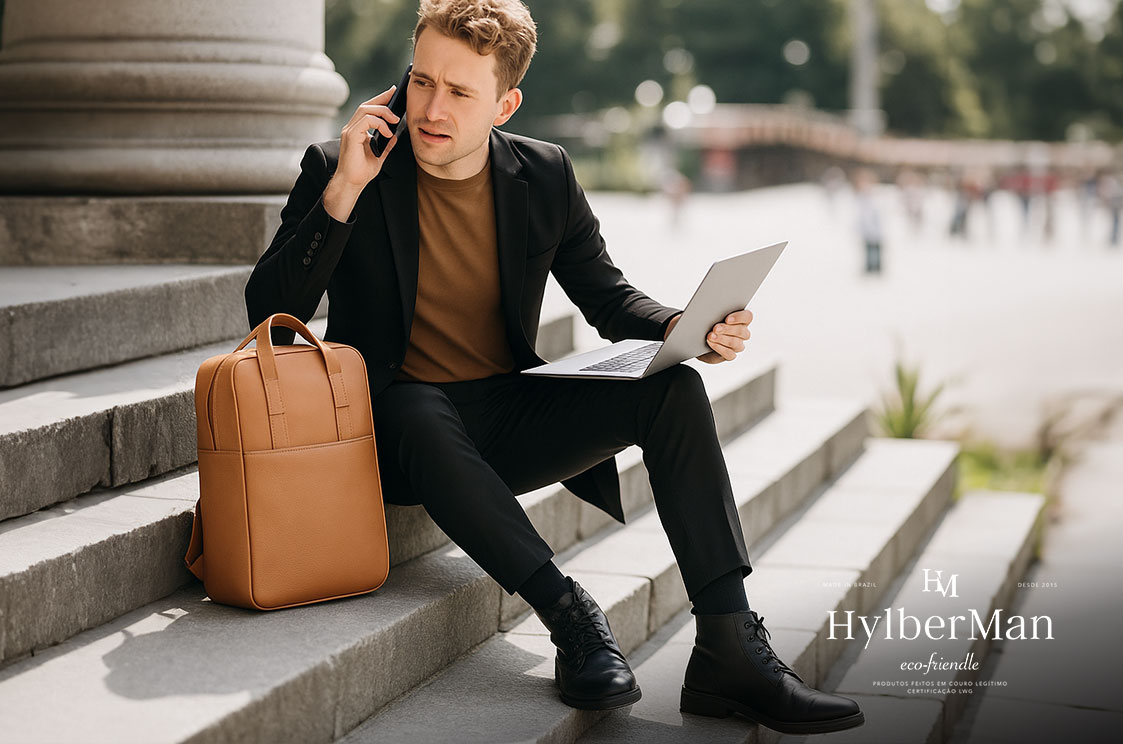 Mochila executiva e terno: quando o acessório acompanha o nível do cliente